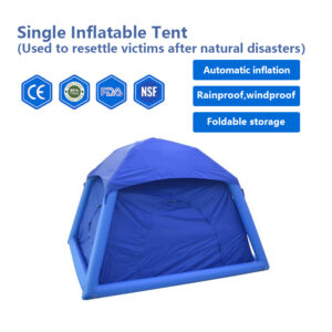 Single inflatable tent